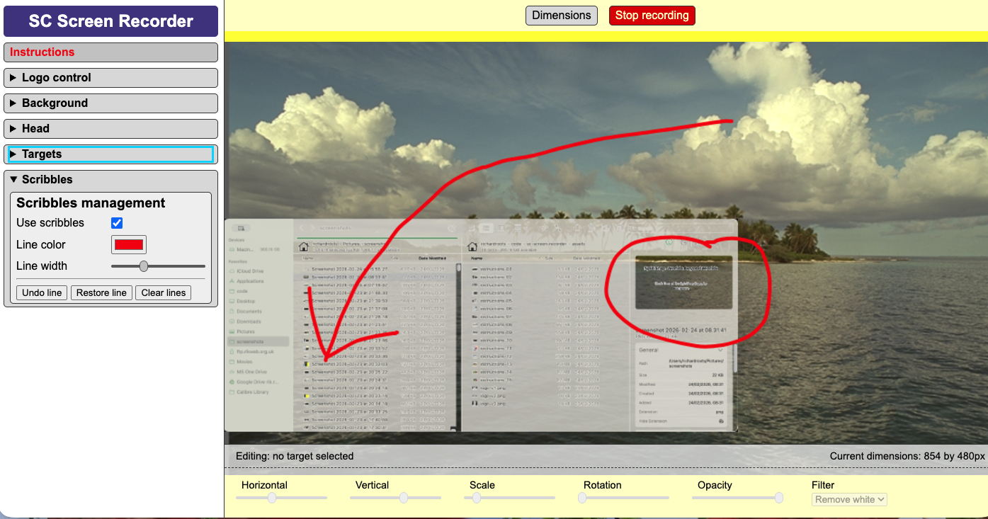 Screenshot - drawing lines