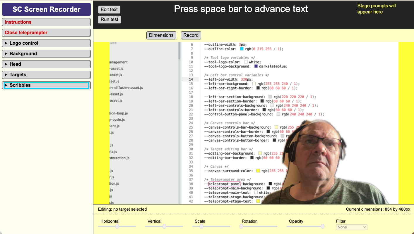 Screenshot - teleprompter